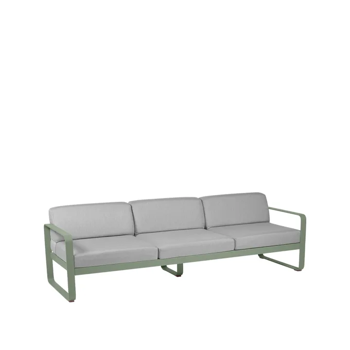 Bellevie sofa - 3-seters Cactus (grønn), flannel grey pute - Fermob