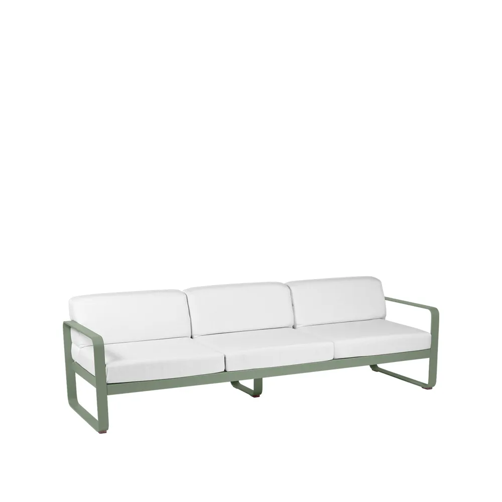 Bellevie sofa, 3-seters Cactus (grønn), off-white pute Fermob