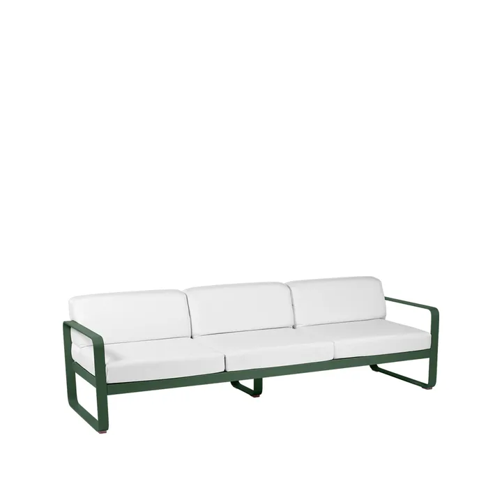 Bellevie sofa - 3-seters Cedar green (grønn), off-white pute - Fermob