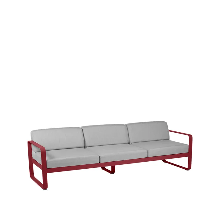 Bellevie sofa - 3-seters Chili (rød)-flannel grey pute - Fermob