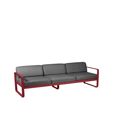 Bellevie sofa - 3-seters Chili (rød), graphite grey pute - Fermob