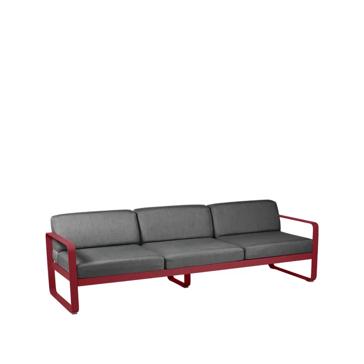 Bellevie sofa - 3-seters Chili (rød), graphite grey pute - Fermob