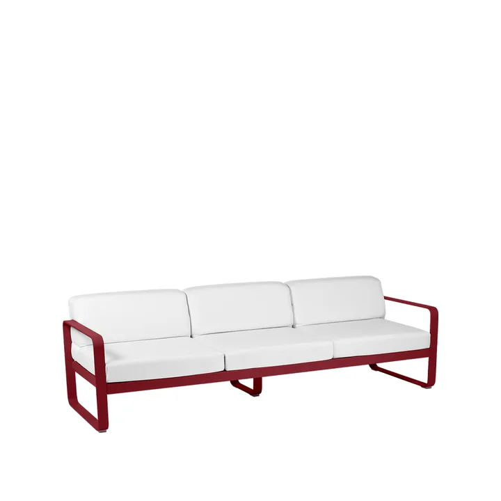 Bellevie sofa - 3-seters Chili (rød), off-white pute - Fermob