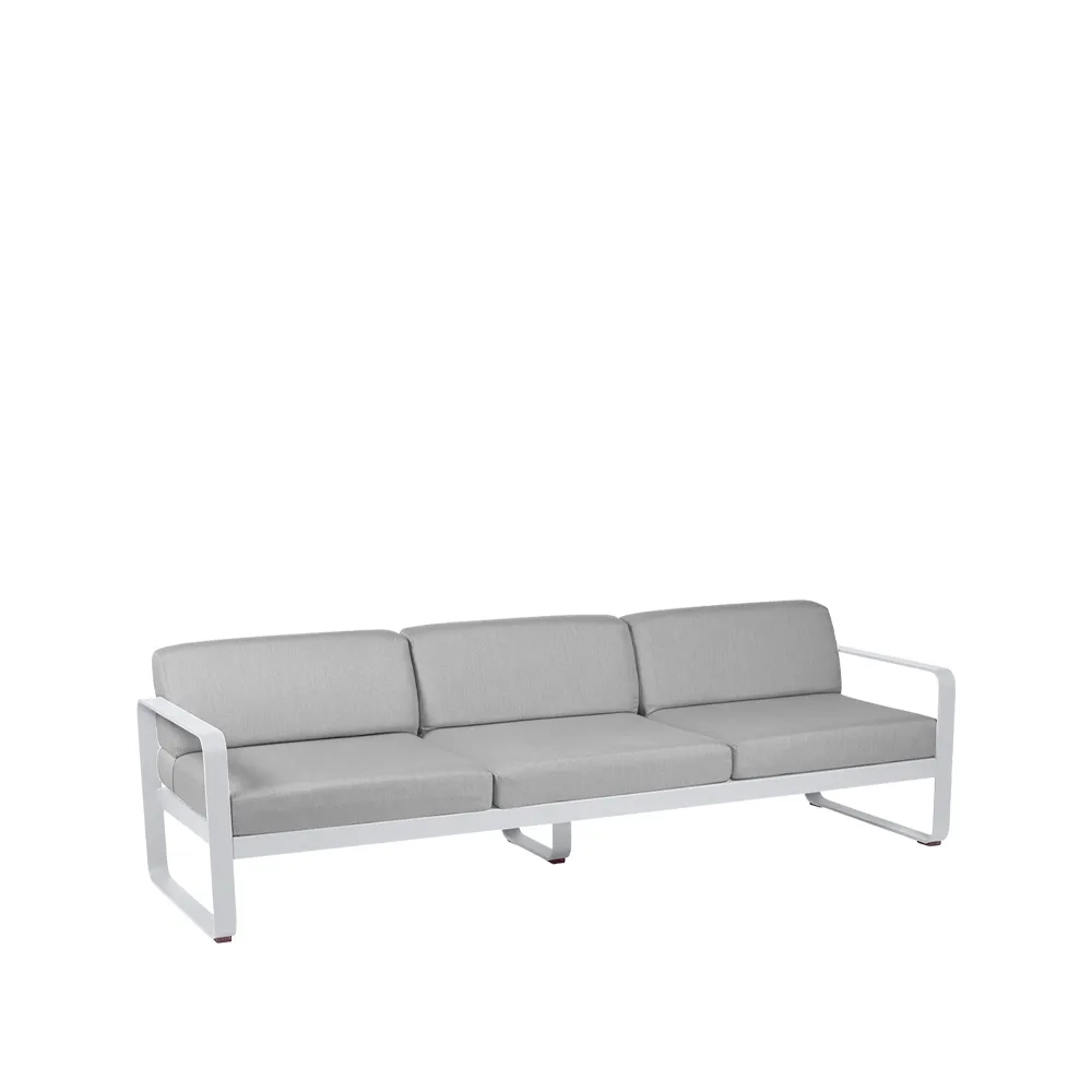 Bellevie sofa, 3-seters cotton white, flannel grey pute Fermob