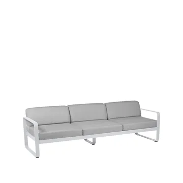 Bellevie sofa - 3-seters cotton white, flannel grey pute - Fermob