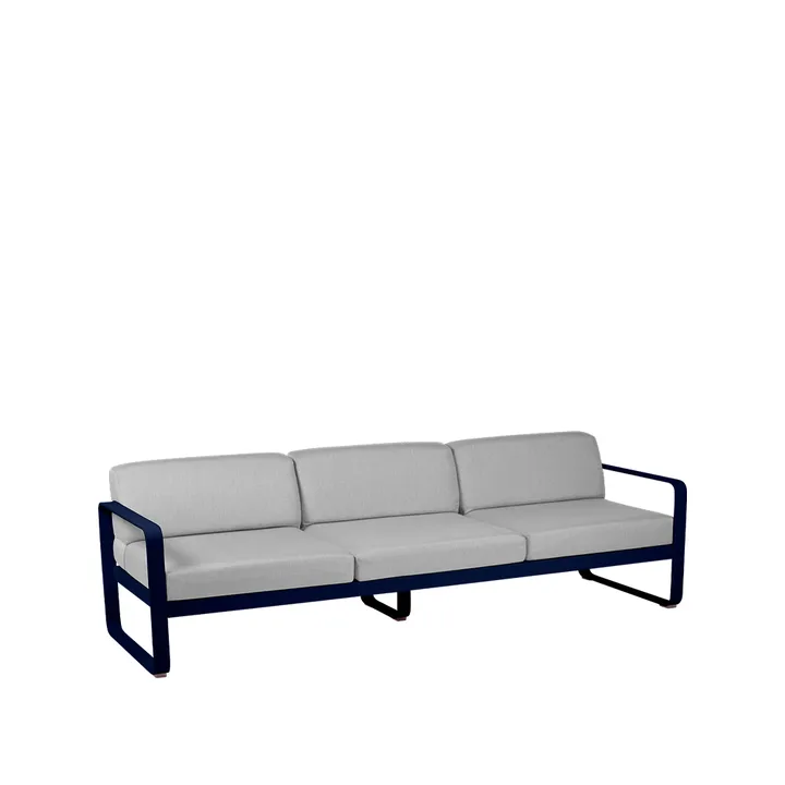 Bellevie sofa - 3-seters Deep blue (blå), flannel grey pute - Fermob