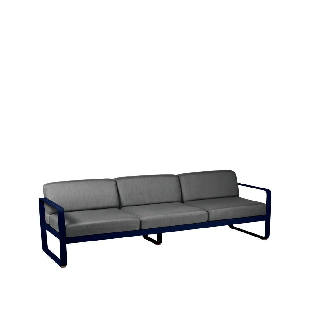 Bellevie sofa, 3-seters Deep blue, graphite grey pute Fermob