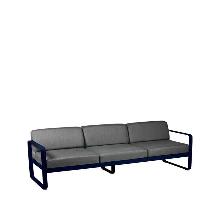 Bellevie sofa - 3-seters Deep blue, graphite grey pute - Fermob