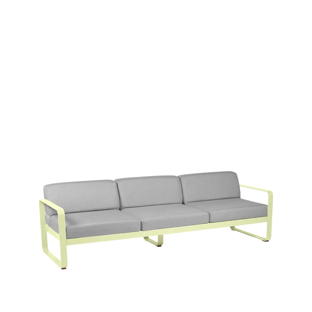 Bellevie sofa, 3-seters Frosted lemon, flannel grey pute Fermob