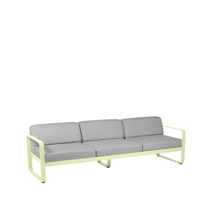 Bellevie sofa - 3-seters Frosted lemon (gul), flannel grey pute - Fermob