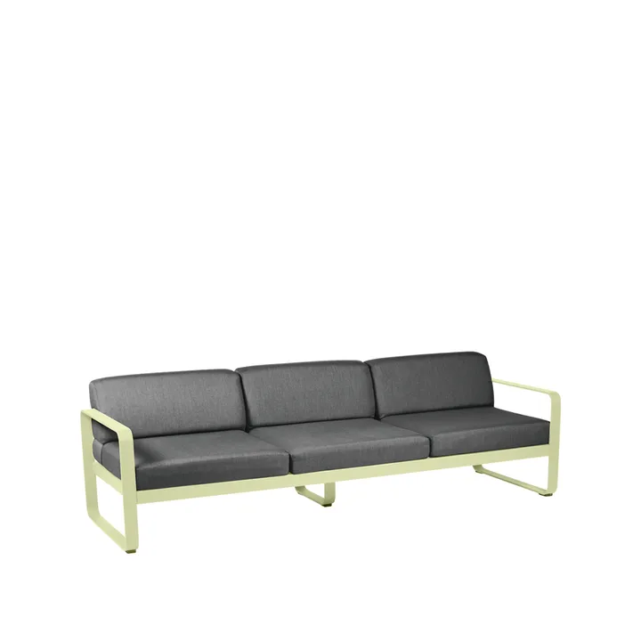 Bellevie sofa - 3-seters Frosted lemon (gul), graphite grey pute - Fermob