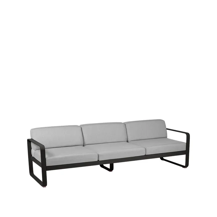 Bellevie sofa - 3-seters Liquorice (svart), flannel grey pute - Fermob