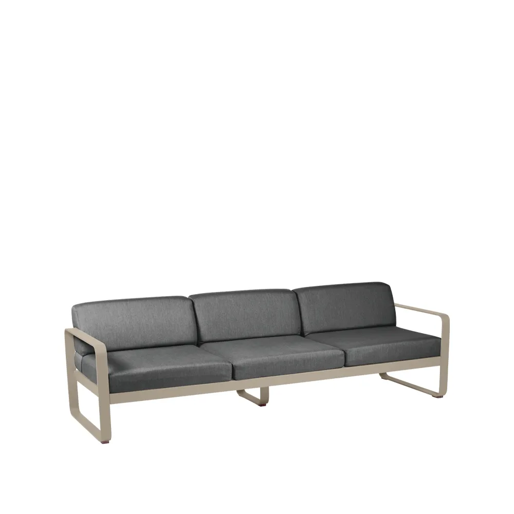 Bellevie sofa, 3-seters nutmeg, graphite grey pute Fermob