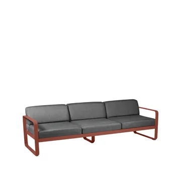 Bellevie sofa - 3-seters Red ochre, graphite grey pute - Fermob