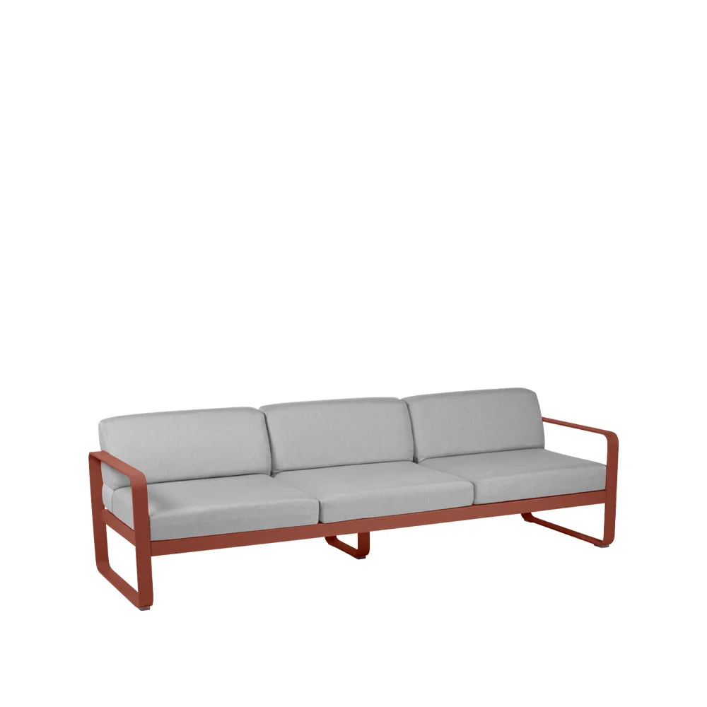 Bellevie sofa, 3-seters Red ochre (rød), flannel grey pute Fermob