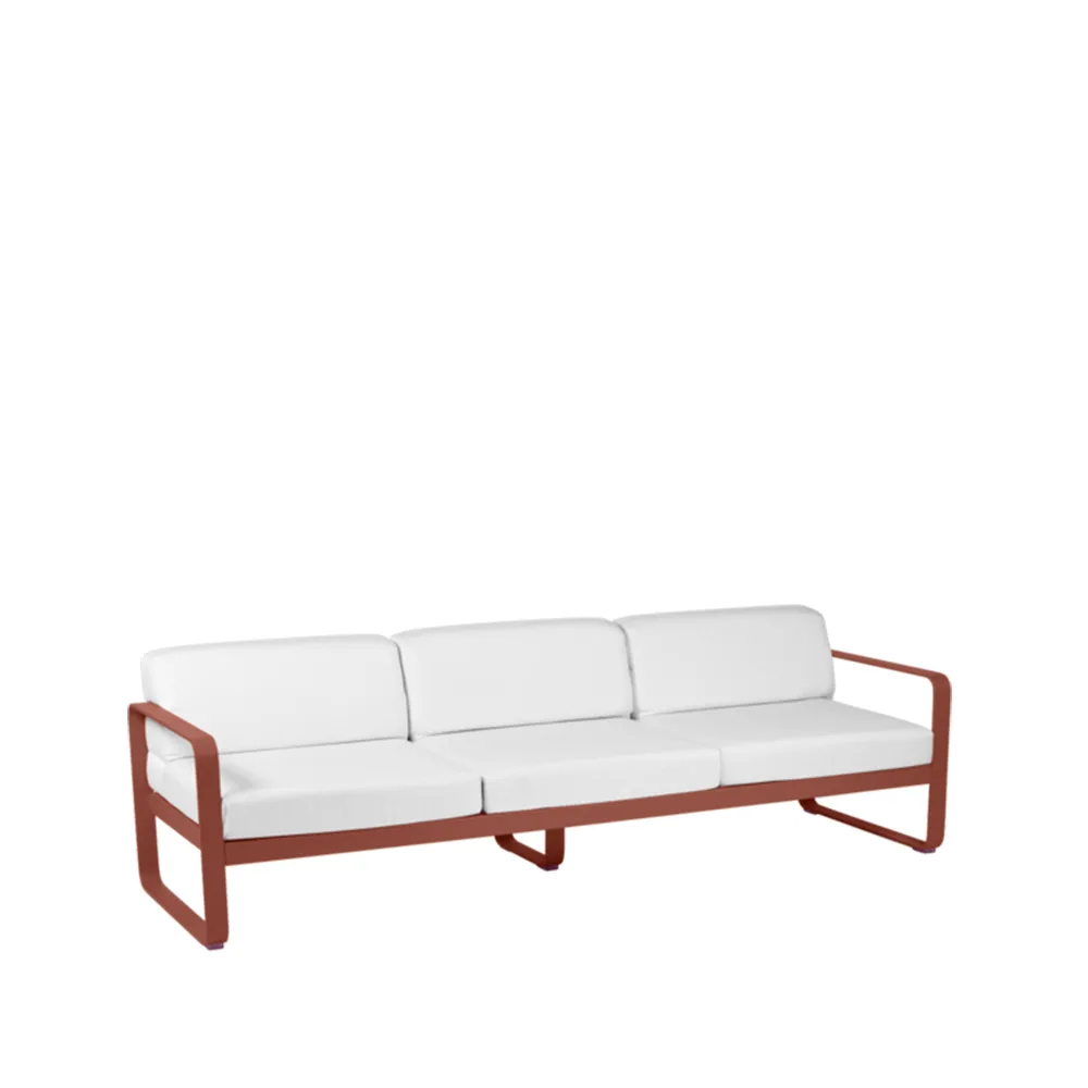 Bellevie sofa, 3-seters Red ochre (rød), off-white pute Fermob