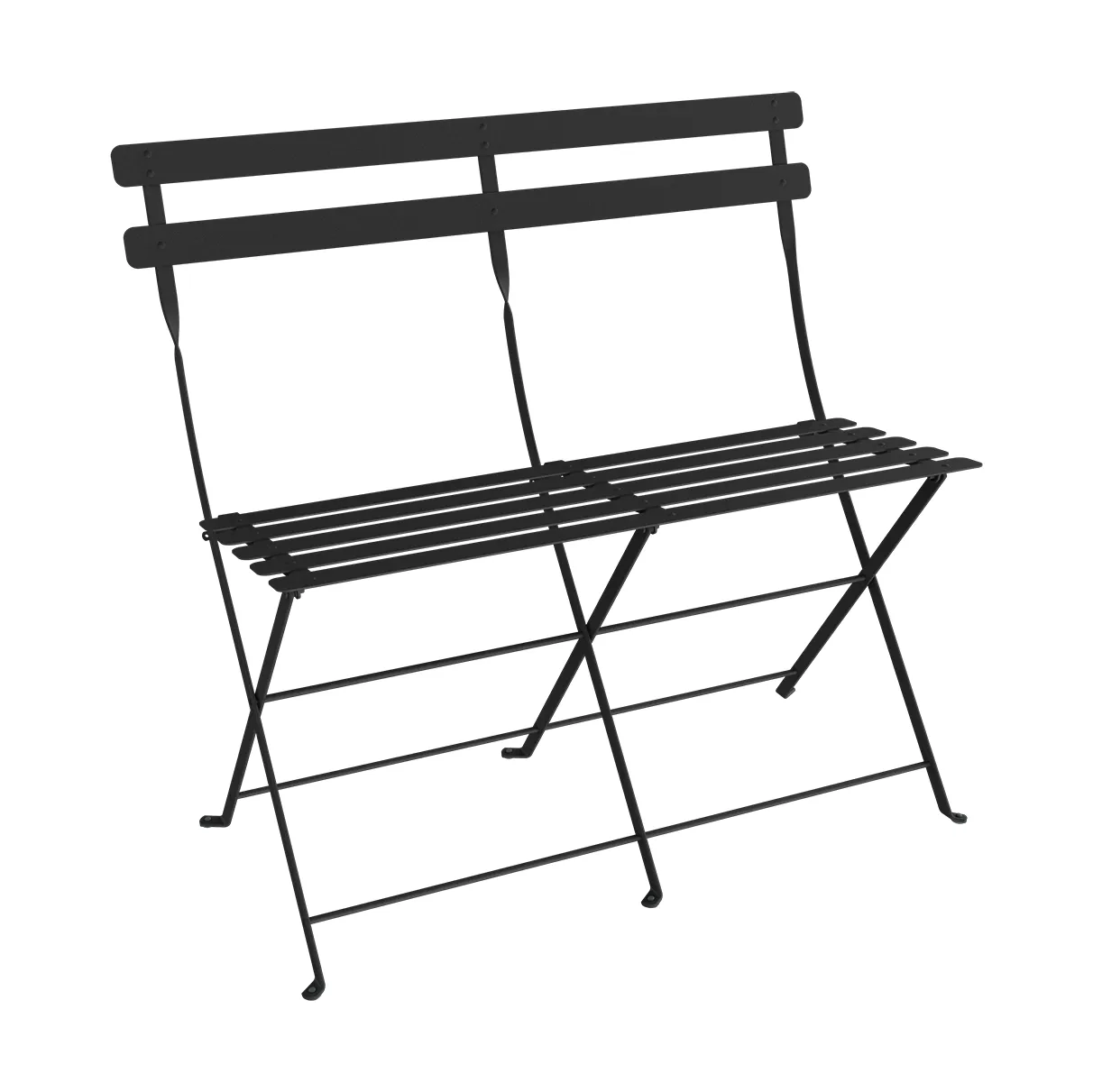 Bistro 2-seters benk med ryggstøtte, Anthracite (grå) Fermob