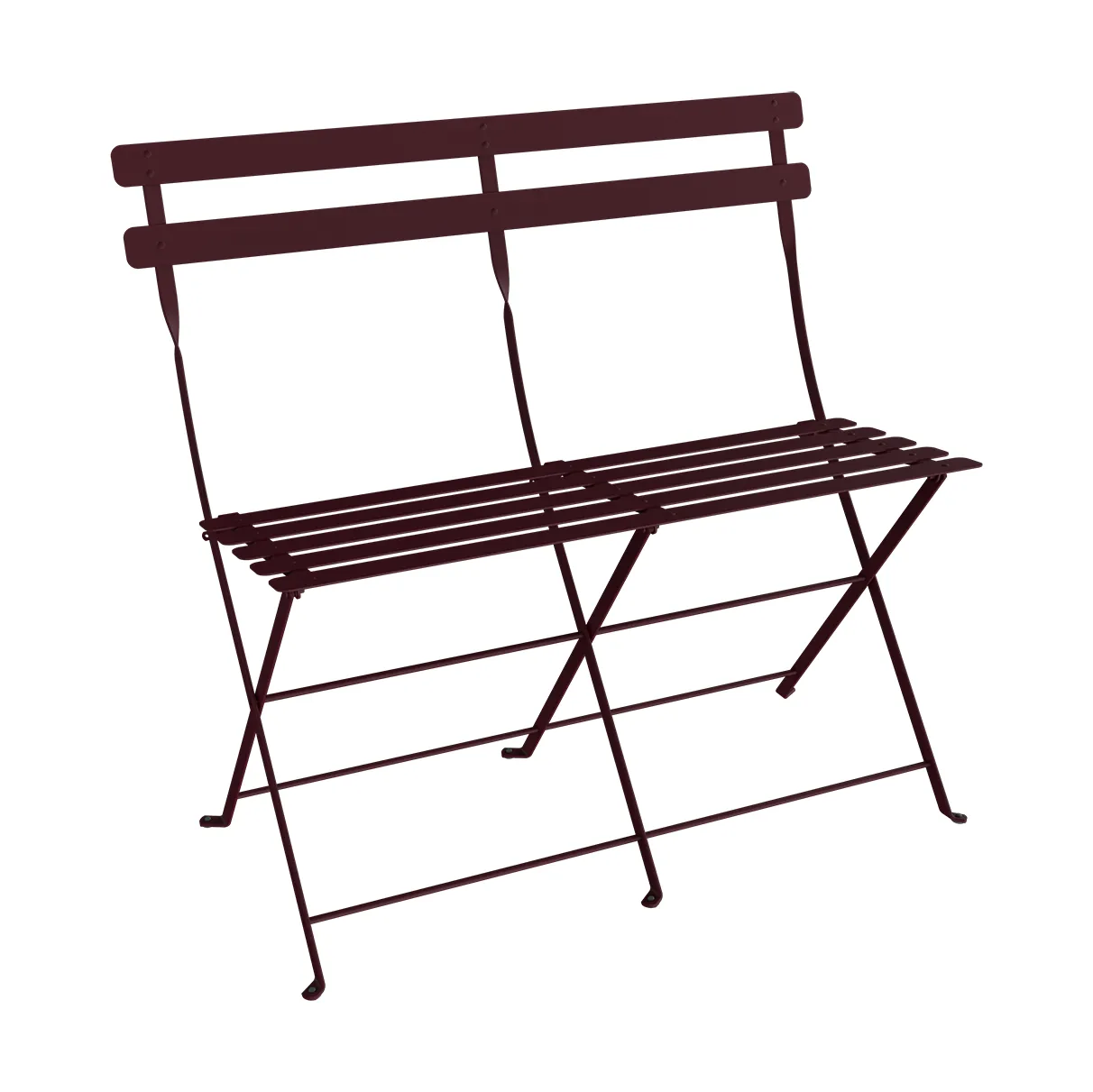 Bistro 2-seters benk med ryggstøtte, Black Cherry Fermob