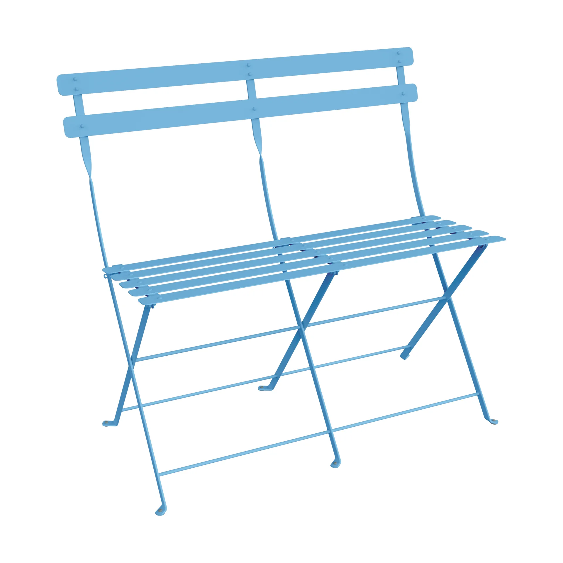 Bistro 2-seters benk med ryggstøtte, Maya Blue Fermob