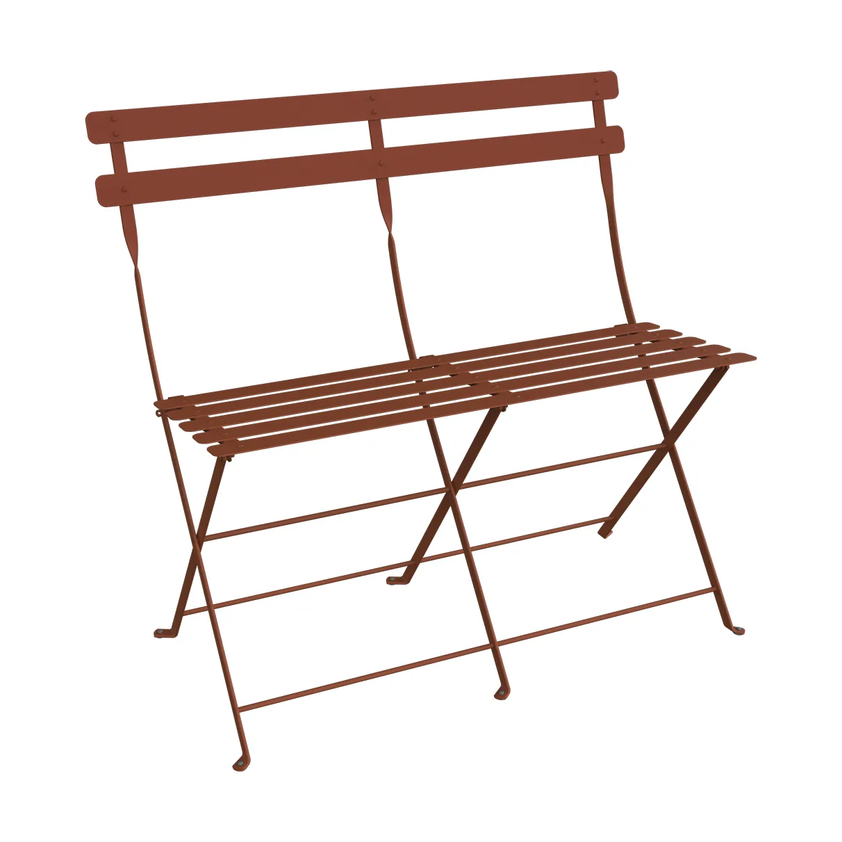 Bistro 2-seters benk med ryggstøtte, Red ochre Fermob