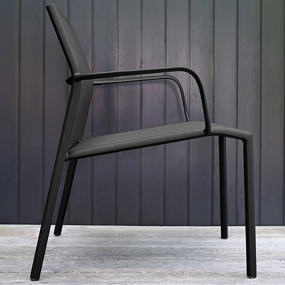 Cadiz stol med armlener, lav, Anthracite Fermob