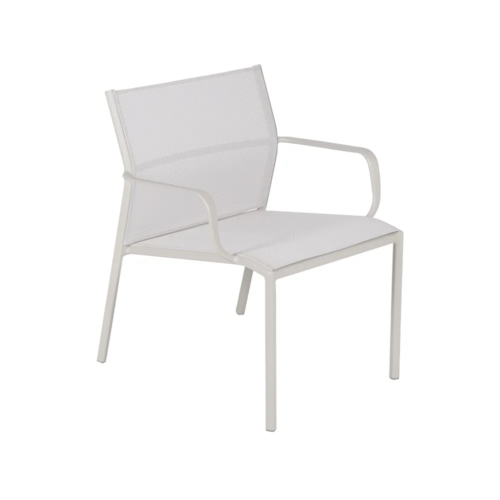 Cadiz stol med armlener, lav, Clay grey (grå) Fermob