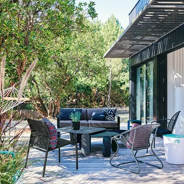 Cadiz stol med armlener, lav - Rosemary - Fermob