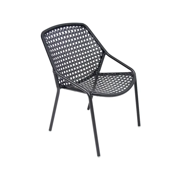 Croisette stol med armlener - Liquorice (svart) - Fermob