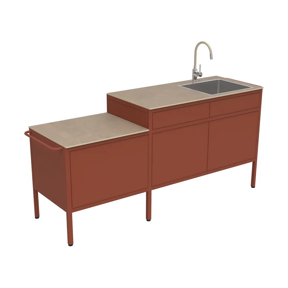 Goosto The Gourmet utekjøkken med vask, Red ochre Fermob