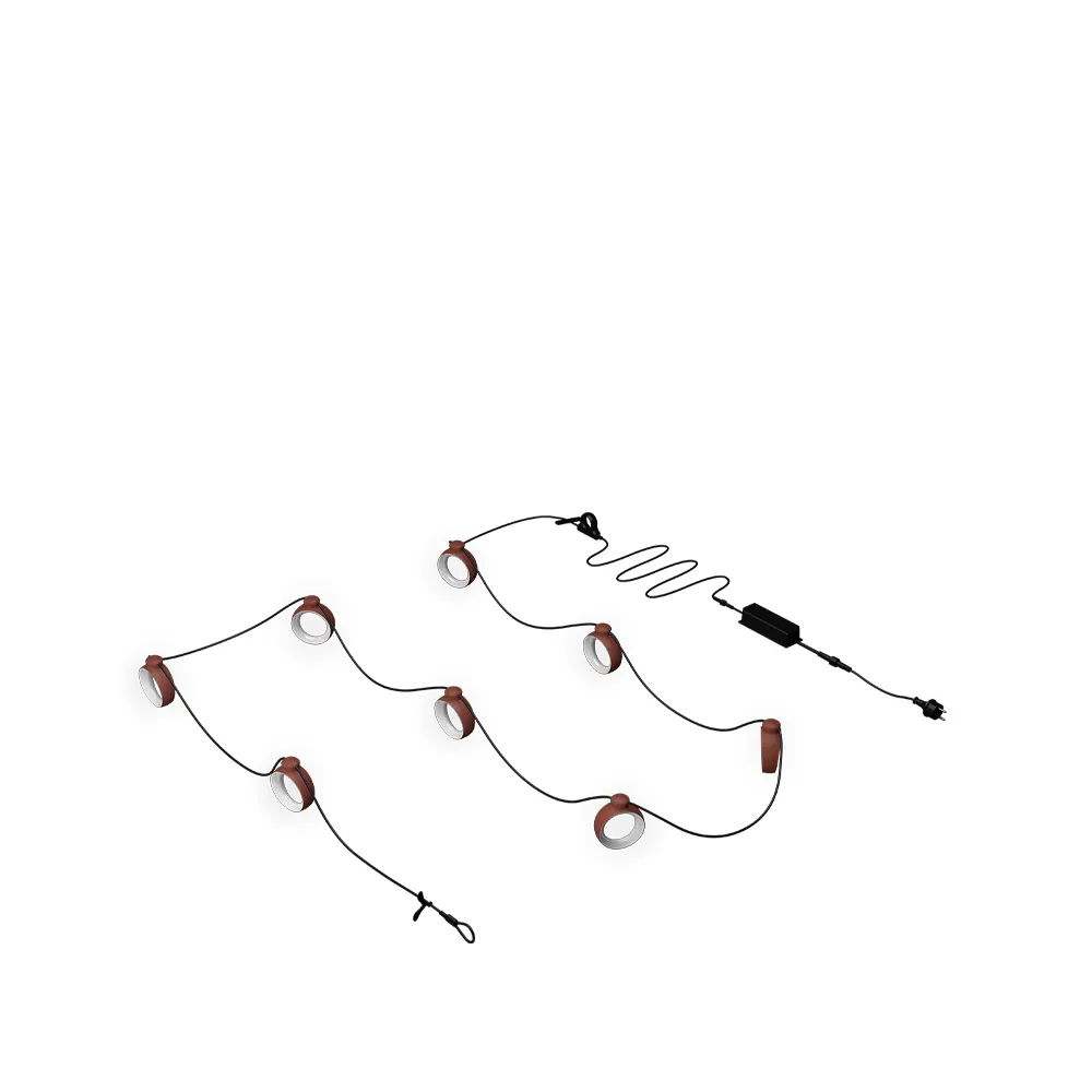 Hoop lyskjede 12 m, Red ochre (rød) Fermob