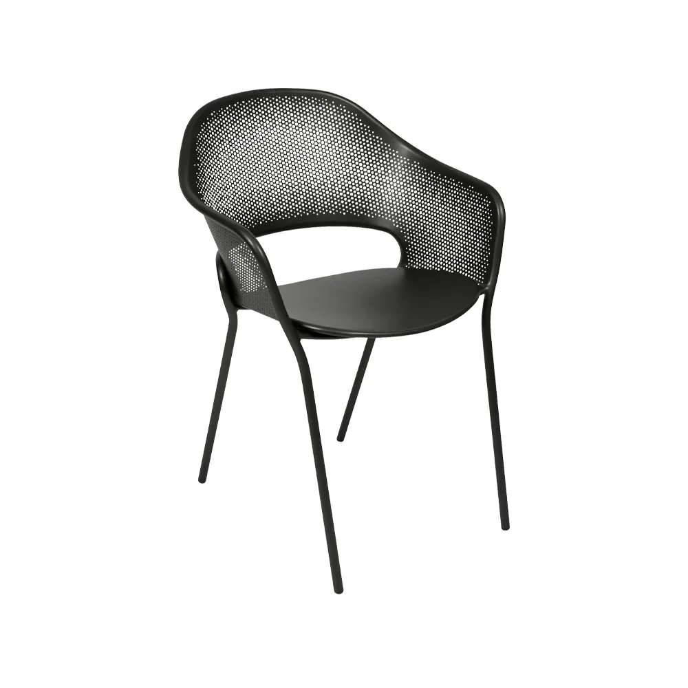 Kate stol med armlener, Liquorice (svart) Fermob