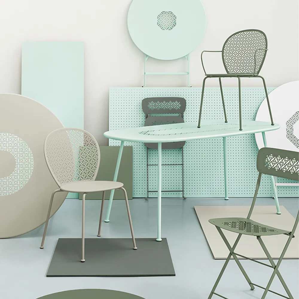 Lorette stol med armlener, Acapulco blue (blå) Fermob
