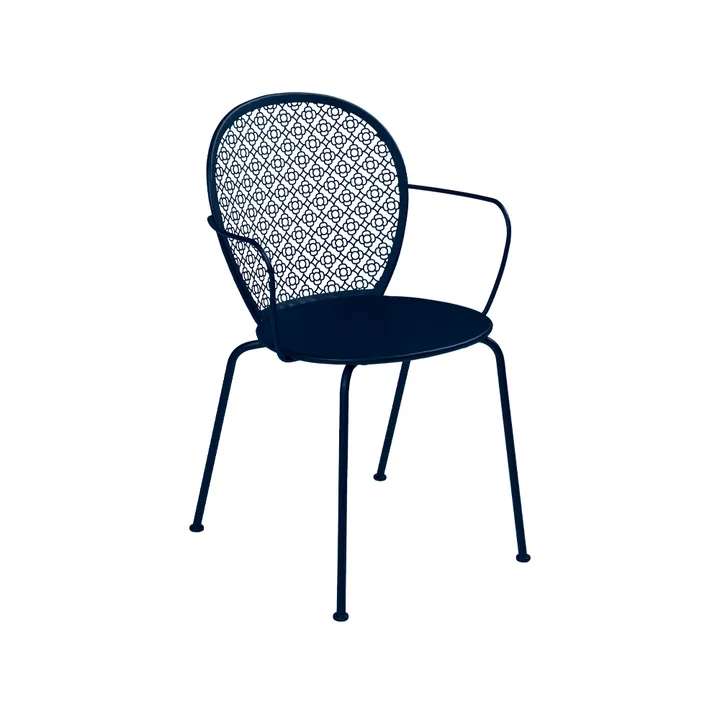 Lorette stol med armlener - Deep blue (blå) - Fermob