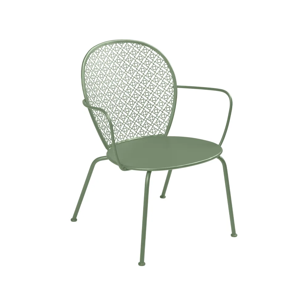 Lorette stol med armlener, lav, Cactus (grønn) Fermob
