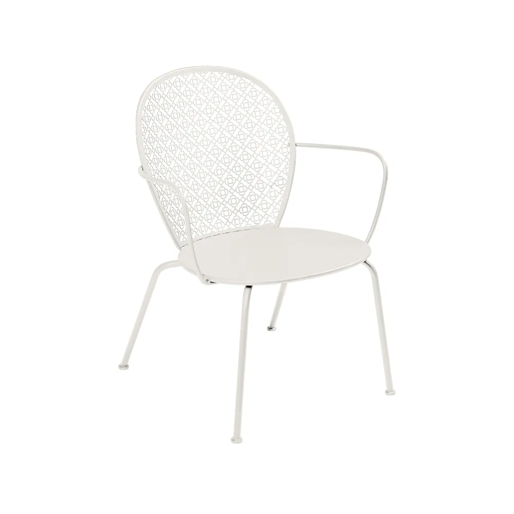 Lorette stol med armlener, lav, Clay grey Fermob