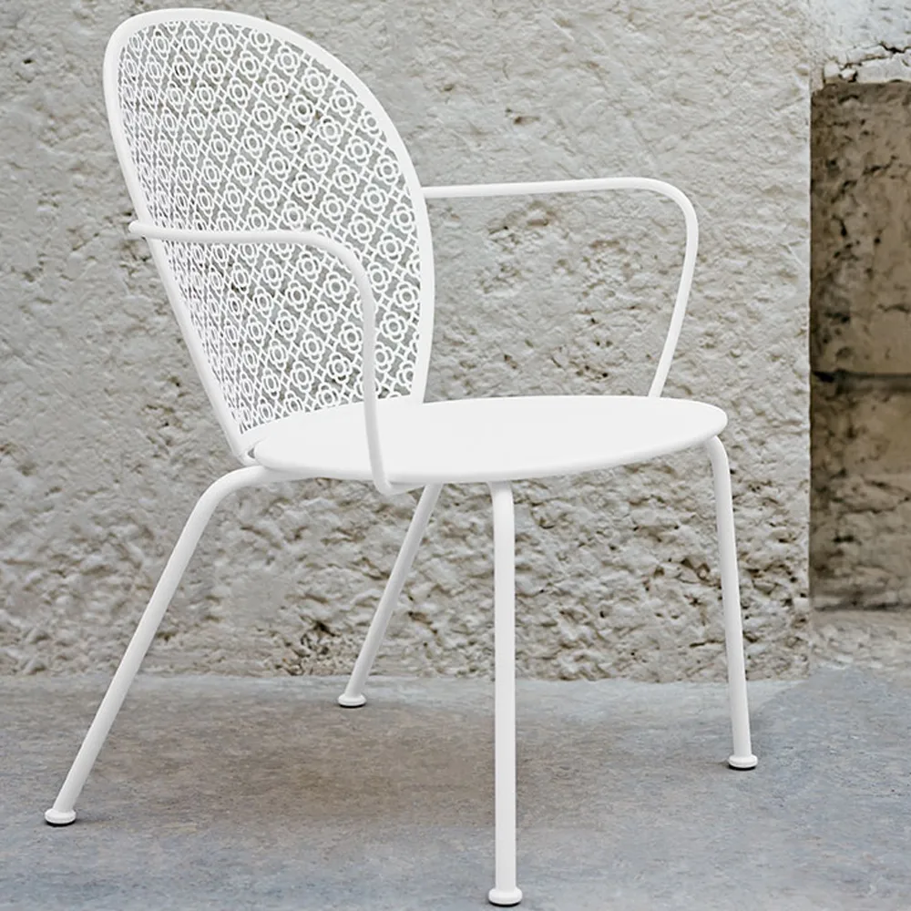 Lorette stol med armlener, lav, Clay grey Fermob