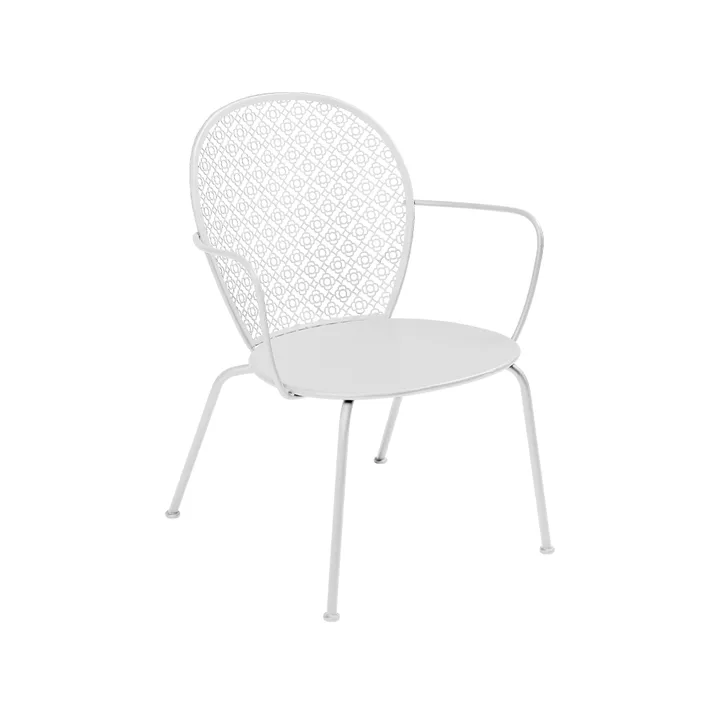 Lorette stol med armlener, lav - Cotton white (hvit) - Fermob