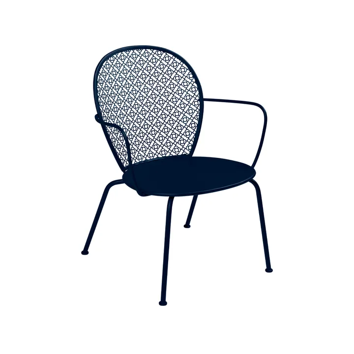 Lorette stol med armlener, lav - Deep blue (blå) - Fermob
