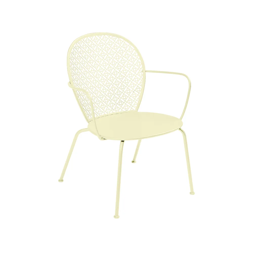 Lorette stol med armlener, lav, Frosted lemon (gul) Fermob