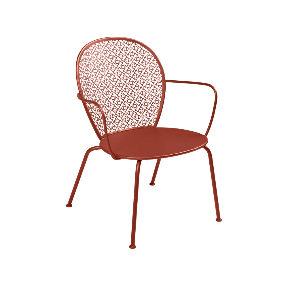 Lorette stol med armlener, lav, Red ochre Fermob