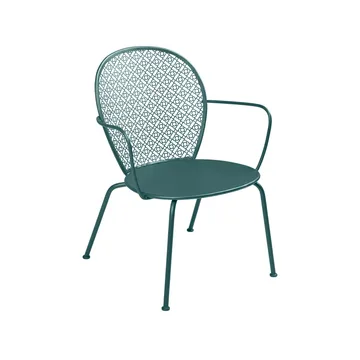 Lorette stol med armlener, lav - Storm grey - Fermob
