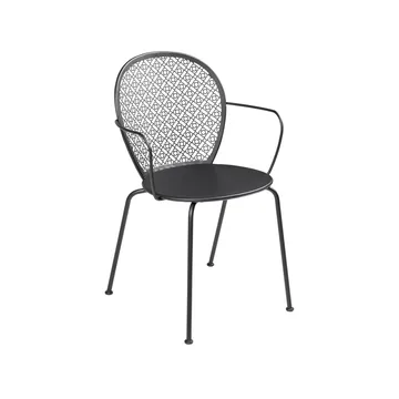 Lorette stol med armlener - Liquorice (svart) - Fermob