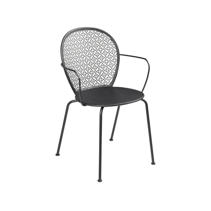 Lorette stol med armlener - Liquorice (svart) - Fermob
