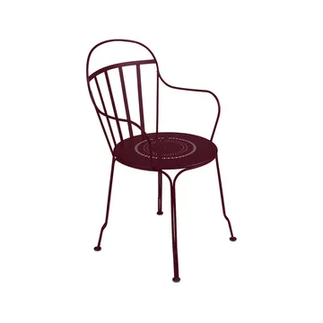 Louvre stol med armlener - Black cherry (vinrød) - Fermob