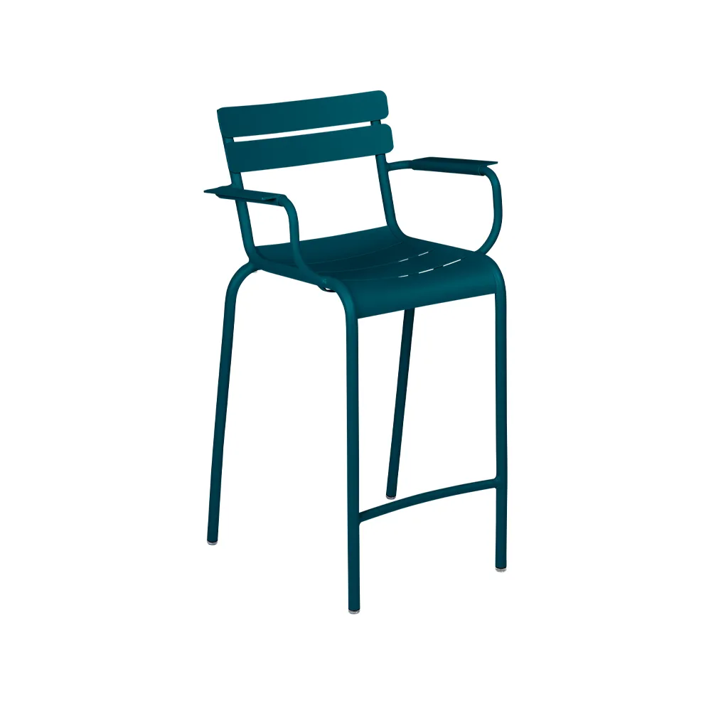 Luxembourg barstol med armlener, Acapulco blue (blå) Fermob
