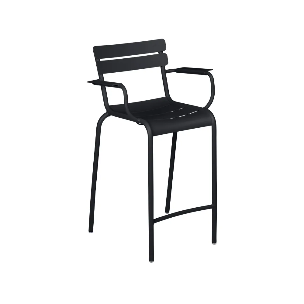 Luxembourg barstol med armlener, Anthracite Fermob