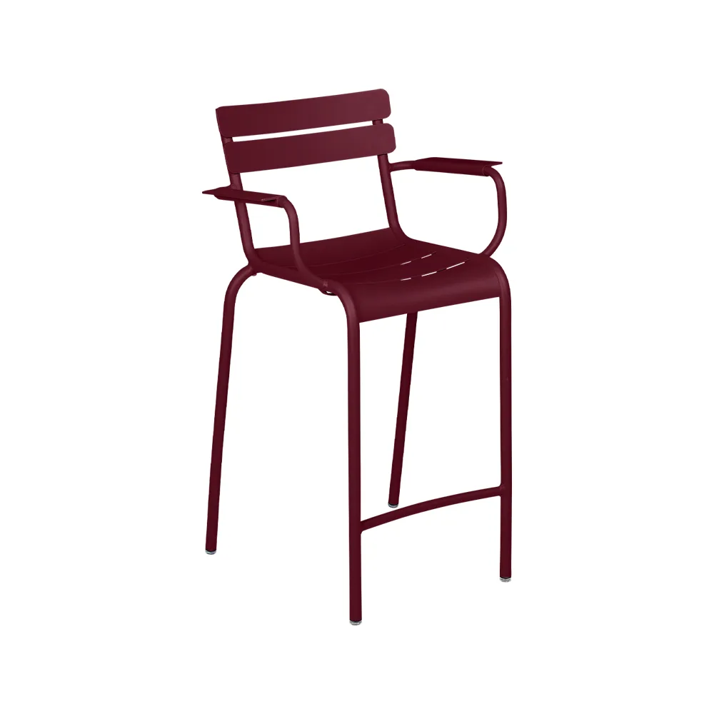 Luxembourg barstol med armlener, Black cherry (vinrød) Fermob