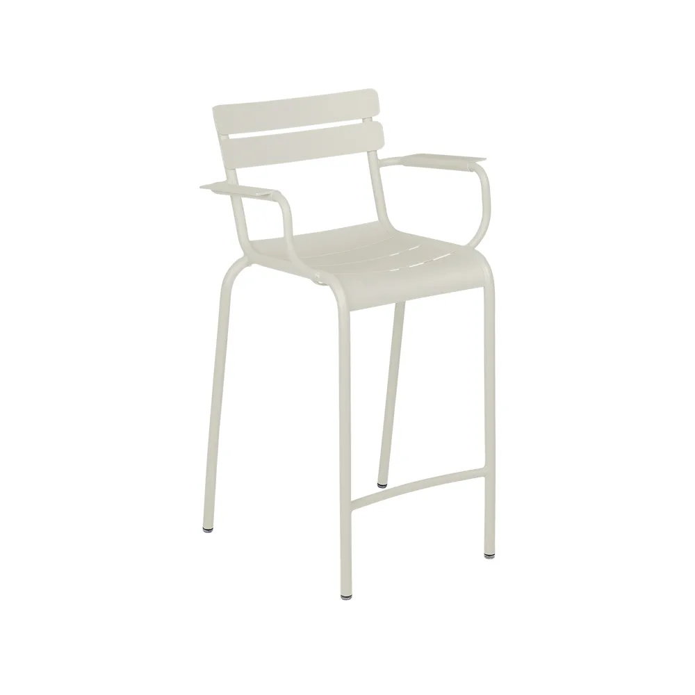 Luxembourg barstol med armlener, Clay grey (grå) Fermob