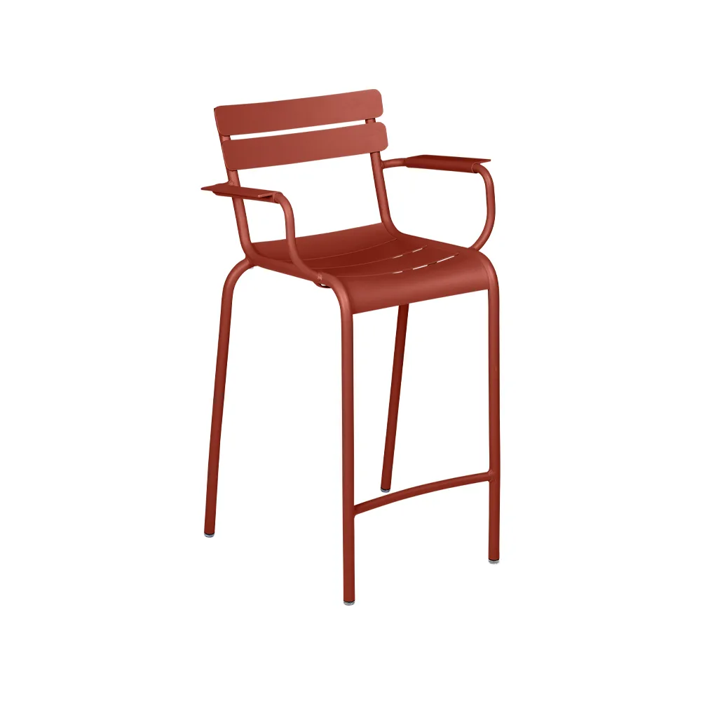 Luxembourg barstol med armlener, Red ochre (rød) Fermob