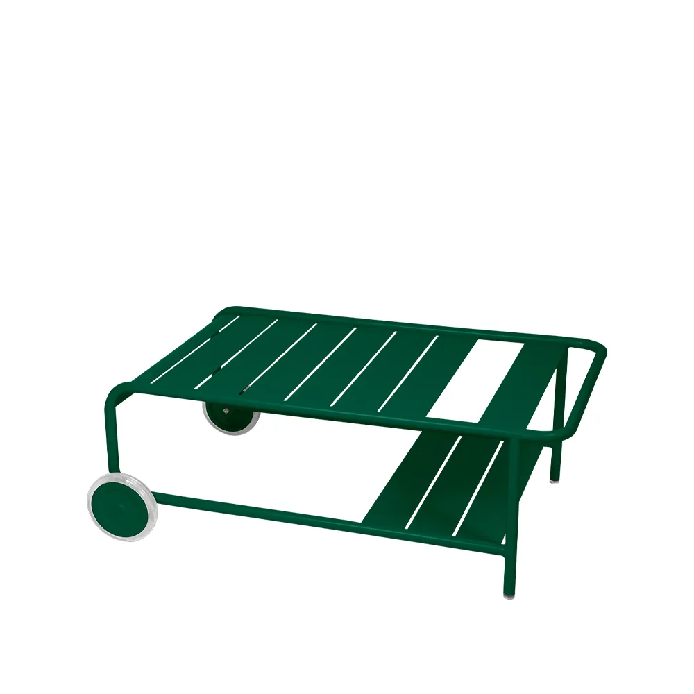 Luxembourg bord, lavt, Cedar green, med hjul Fermob